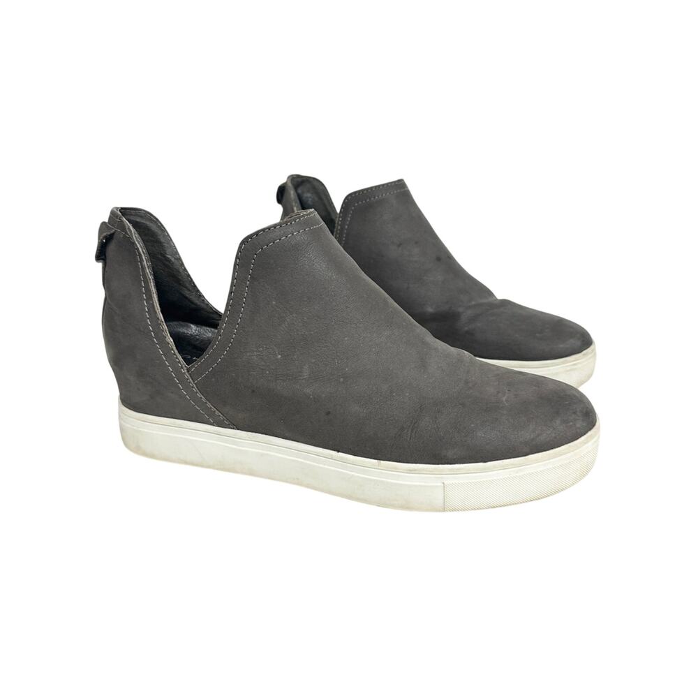 Steve Madden Side Open Slit Sneakers Slip On High Top Casual Brown Gray 8.5